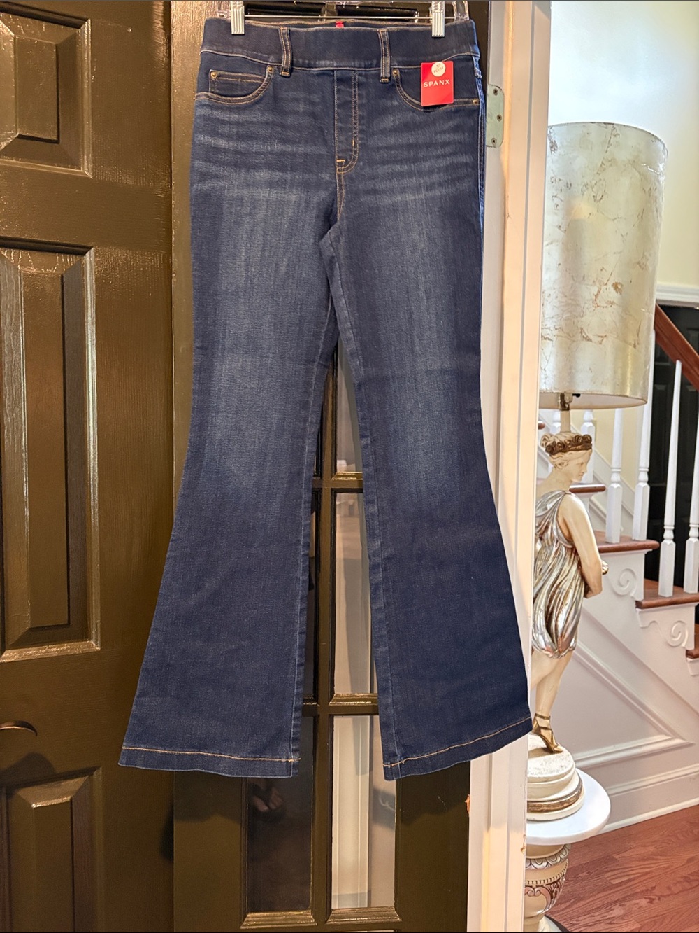 SPANX Dark Blue Flare Jeans with Stretch